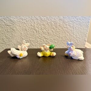 Vintage Kittens Dressed as Easter Bunnies Figurines by Eddie Walker - Set of 3